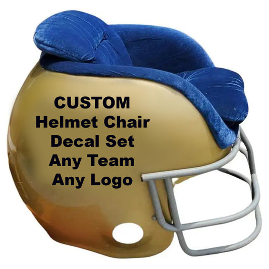 Custom Decals for Full Size Vintage Football Helmet Chairs - Any Team Any Logo