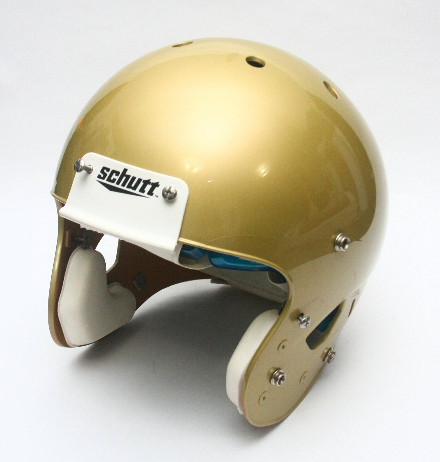 Game Used Schutt Air XP Varsity Football Helmet- Size Large - Vegas Gold