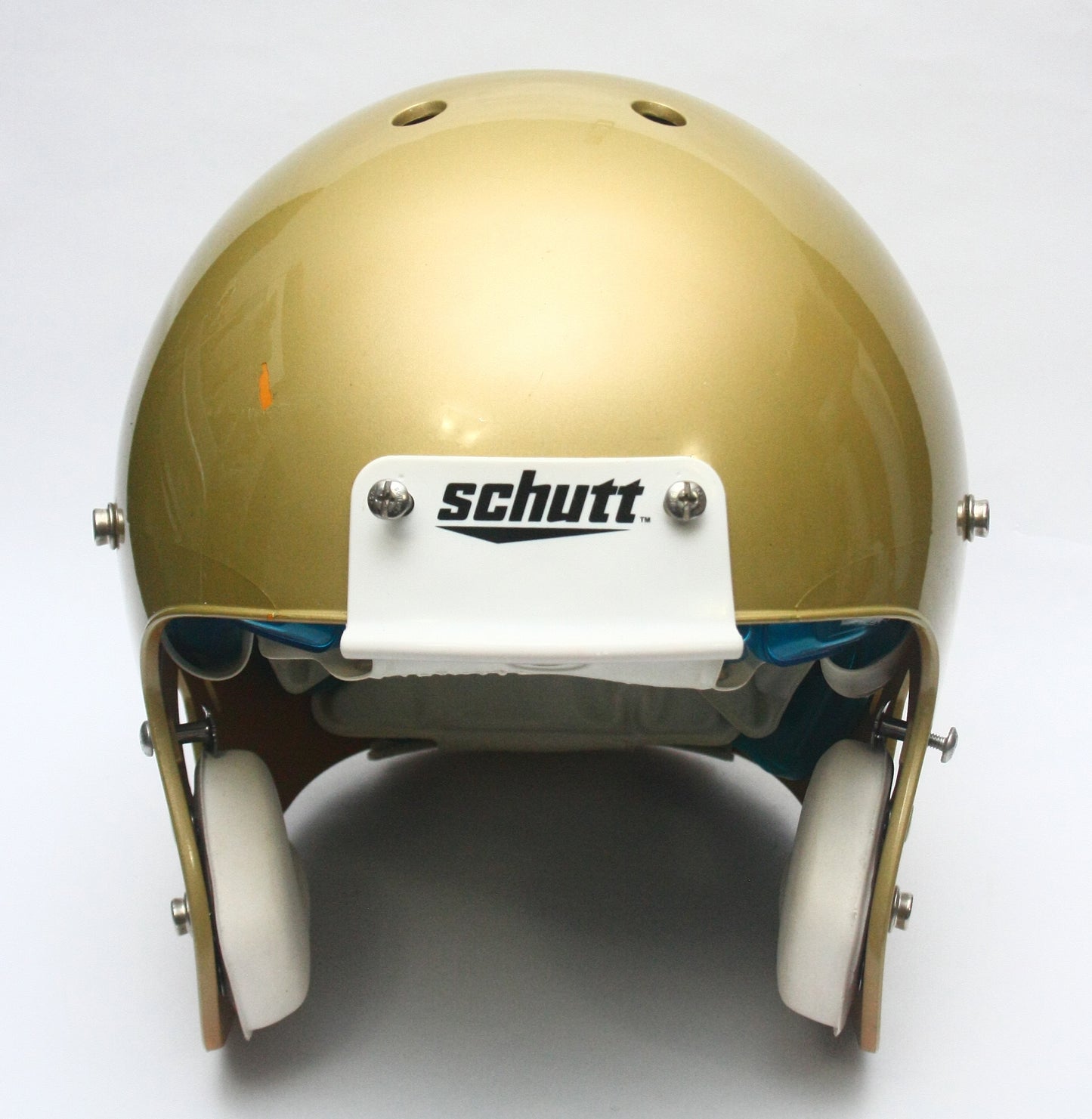 Game Used Schutt Air XP Varsity Football Helmet- Size Large - Vegas Gold