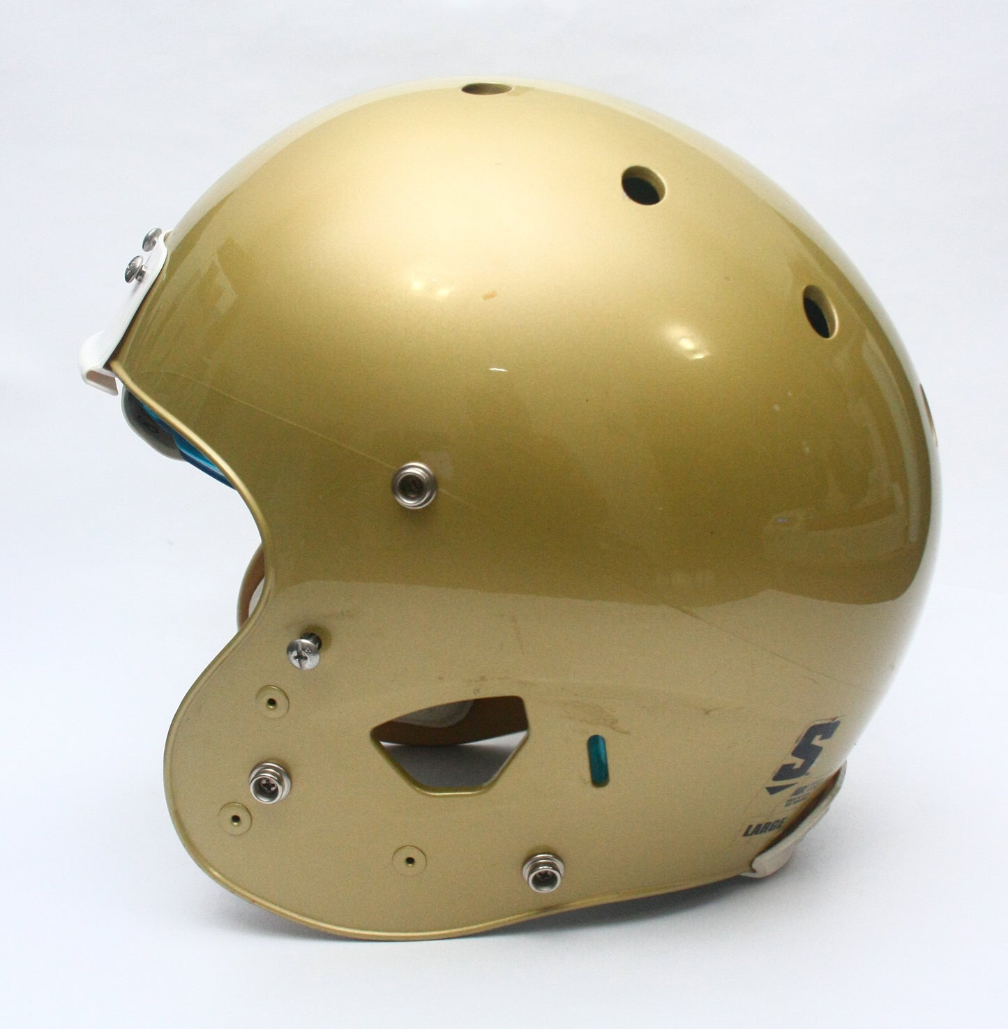 Game Used Schutt Air XP Varsity Football Helmet- Size Large - Vegas Gold