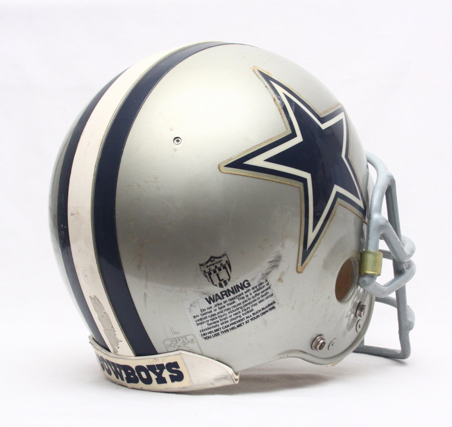 Vintage Game Used 1990s Dallas Cowboys Riddell VSR1 Football Helmet - Size Large