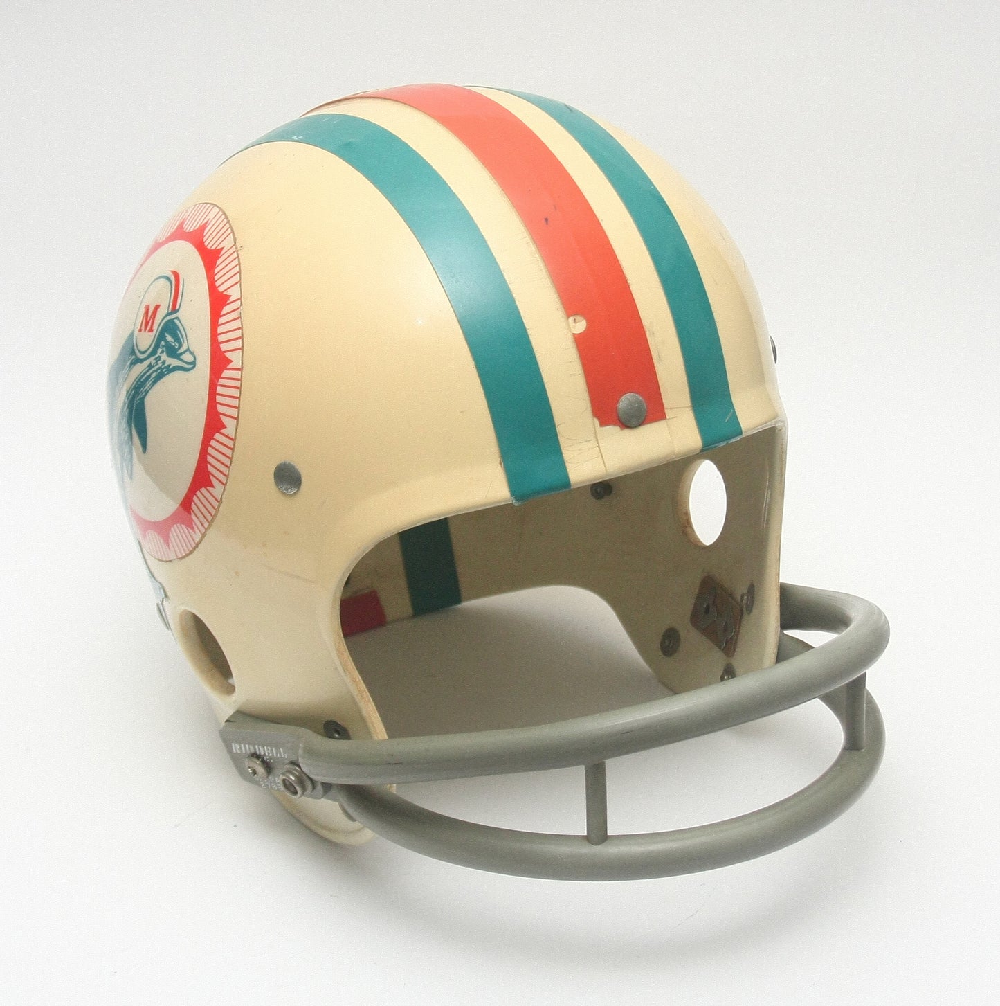 Vintage `1970s Miami Dolphins Riddell Kra Lite Football Helmet - Ex Lamp