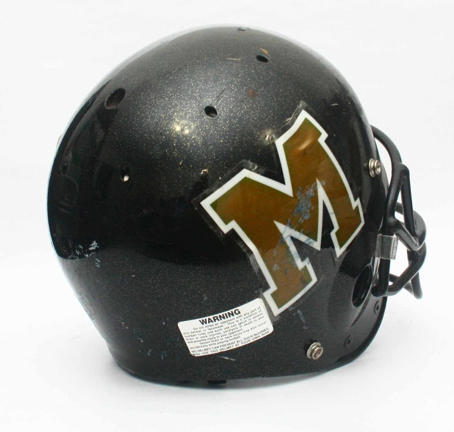 Vintage 1999 Game Used Meridian Yellowjackets Texas High School Schutt Pro Air II Football Helmet Size Medium