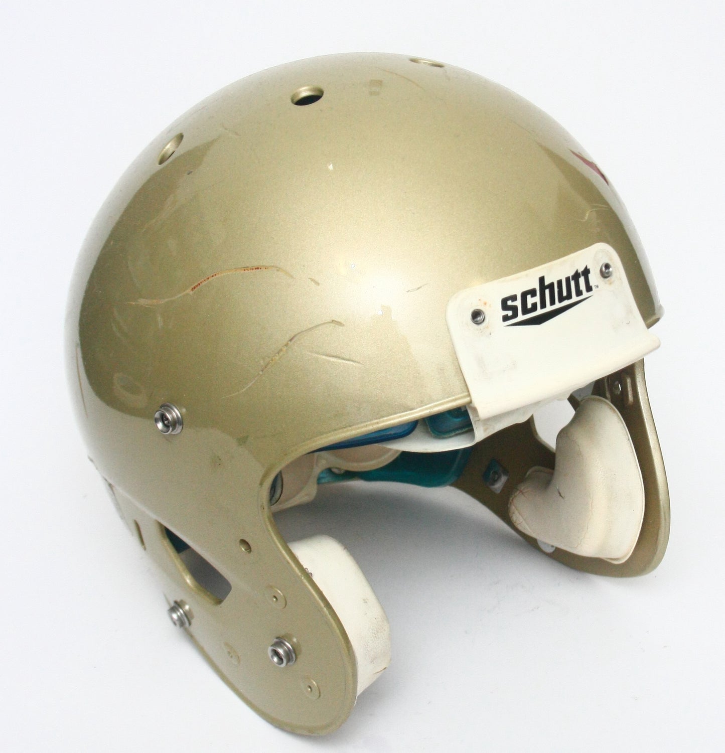 Game Used Schutt Air XP Football Helmet - Large - Vegas Gold