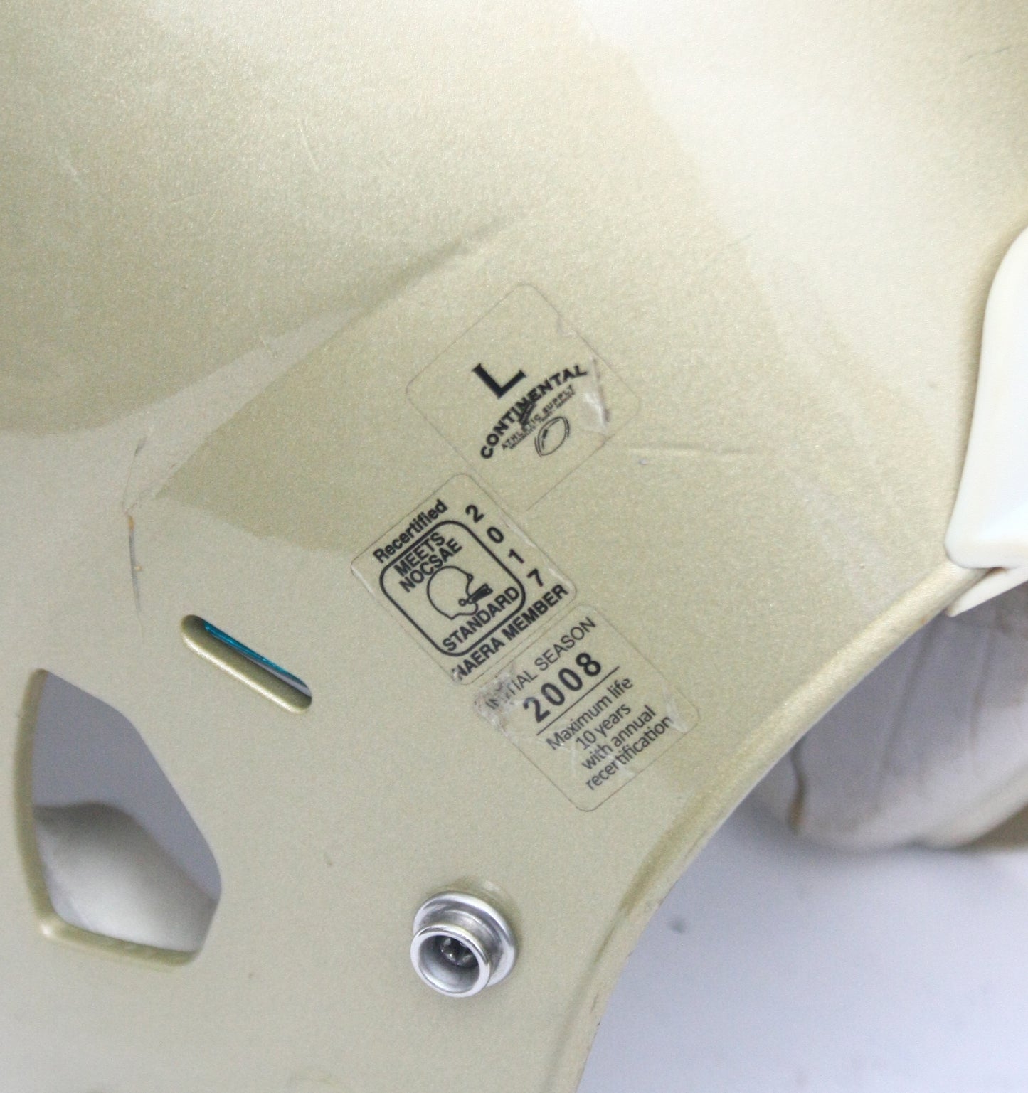 Game Used Schutt Air XP Football Helmet - Large - Vegas Gold