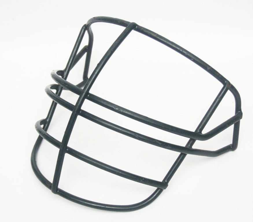 Game Used 1980s Schutt NJOP Football Facemask - Dark Navy Blue