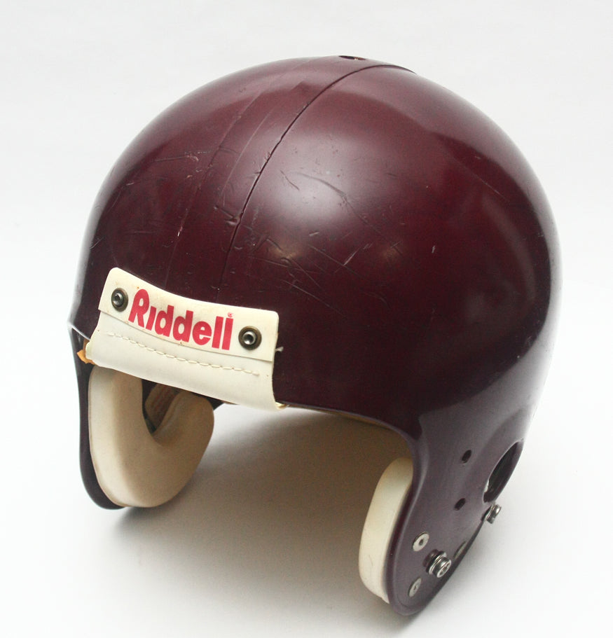 Game Used Vintage Riddell VSR4 Football Helmet- Size Medium - Maroon