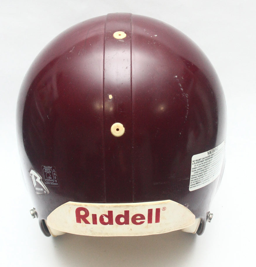 Game Used Vintage Riddell VSR4 Football Helmet- Size Medium - Maroon