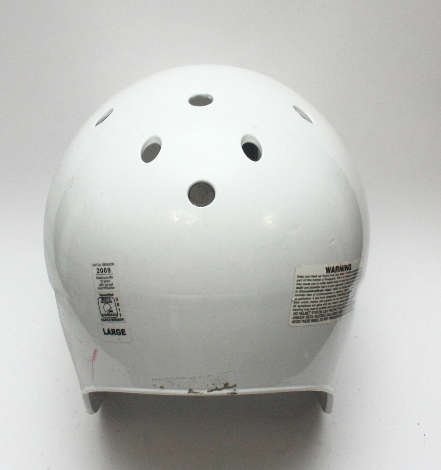 Game Used Schutt Air XP Football Helmet Shell Only- Large - White