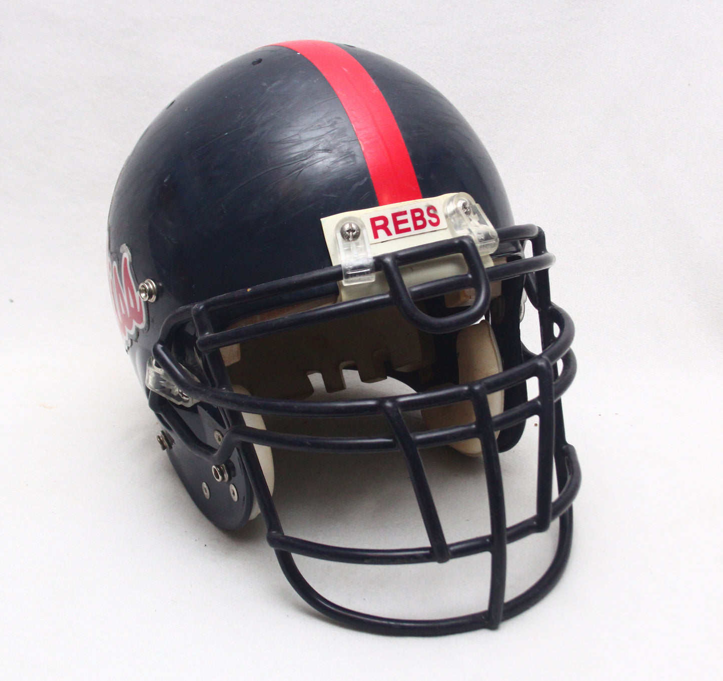 Vintage Game Used Eli Manning Era Ole Miss Rebels Football Helmet Size Large