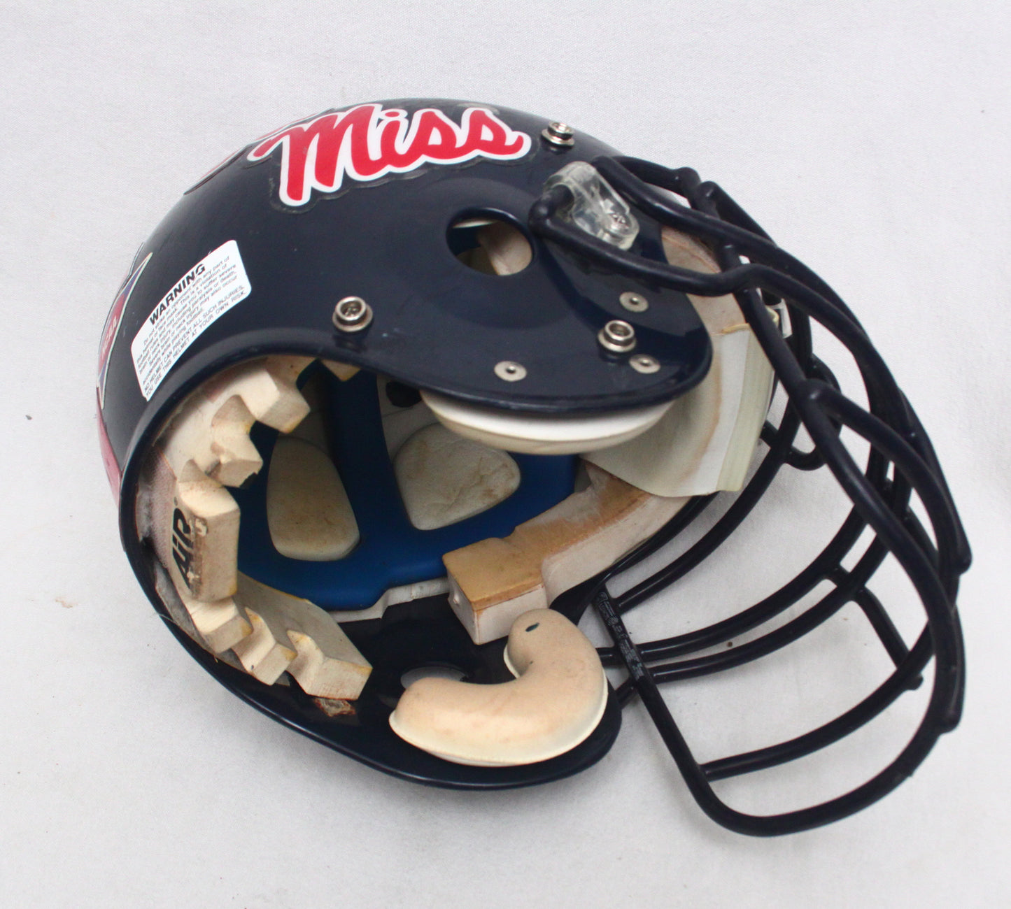 Vintage Game Used Eli Manning Era Ole Miss Rebels Football Helmet Size Large