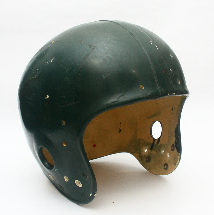 Vintage Game Used 1980s Gladiator GHH Football Helmet XL Painted Green - Shell Only