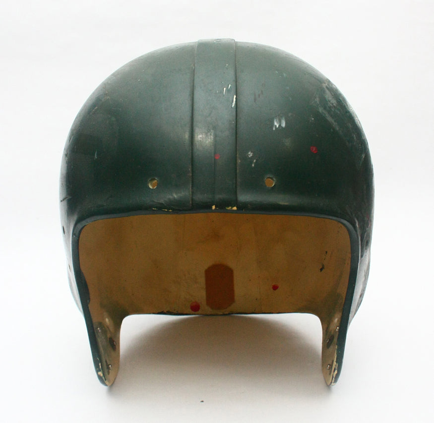 Vintage Game Used 1980s Gladiator GHH Football Helmet XL Painted Green - Shell Only