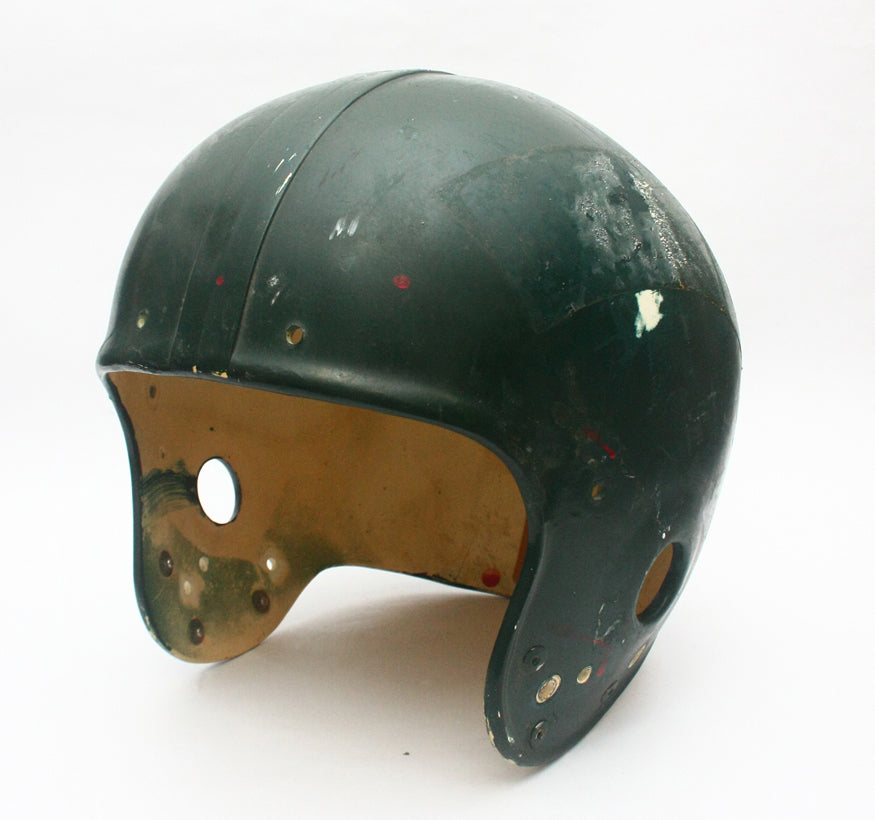 Vintage Game Used 1980s Gladiator GHH Football Helmet XL Painted Green - Shell Only