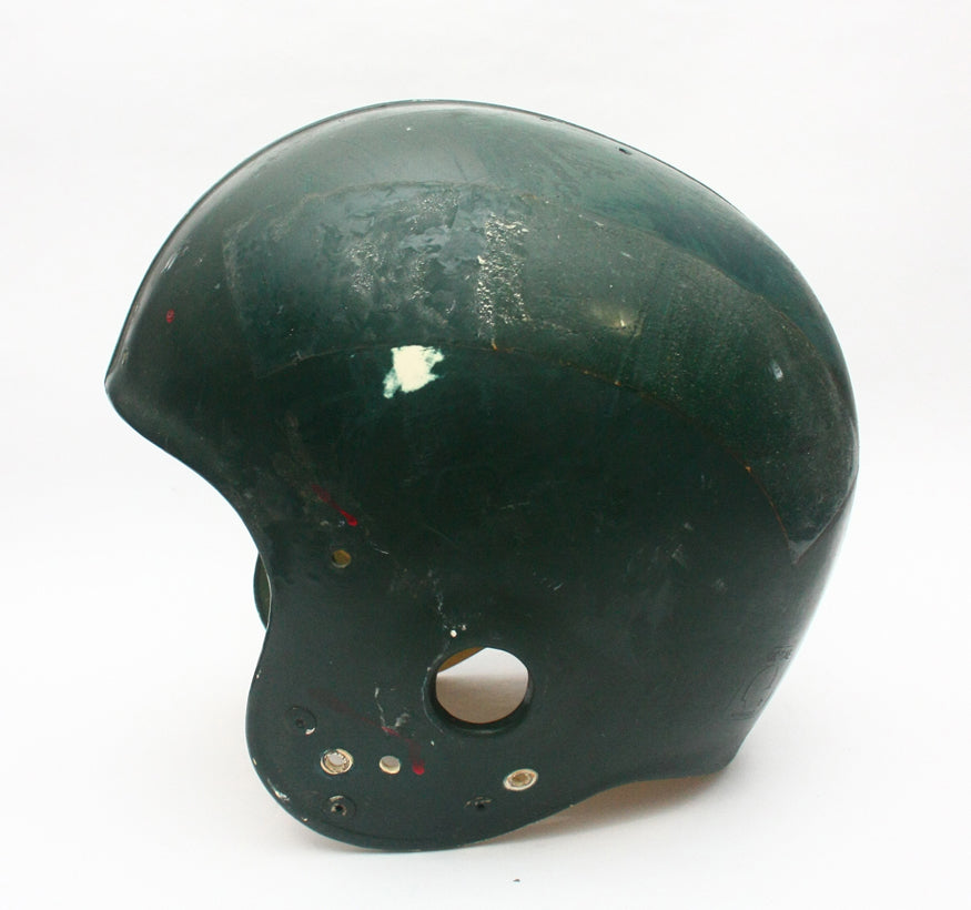 Vintage Game Used 1980s Gladiator GHH Football Helmet XL Painted Green - Shell Only