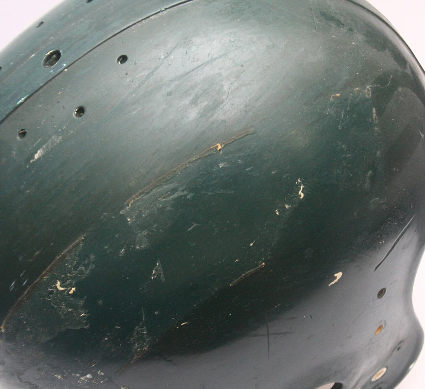 Vintage Game Used 1980s Gladiator GHH Football Helmet XL Painted Green - Shell Only