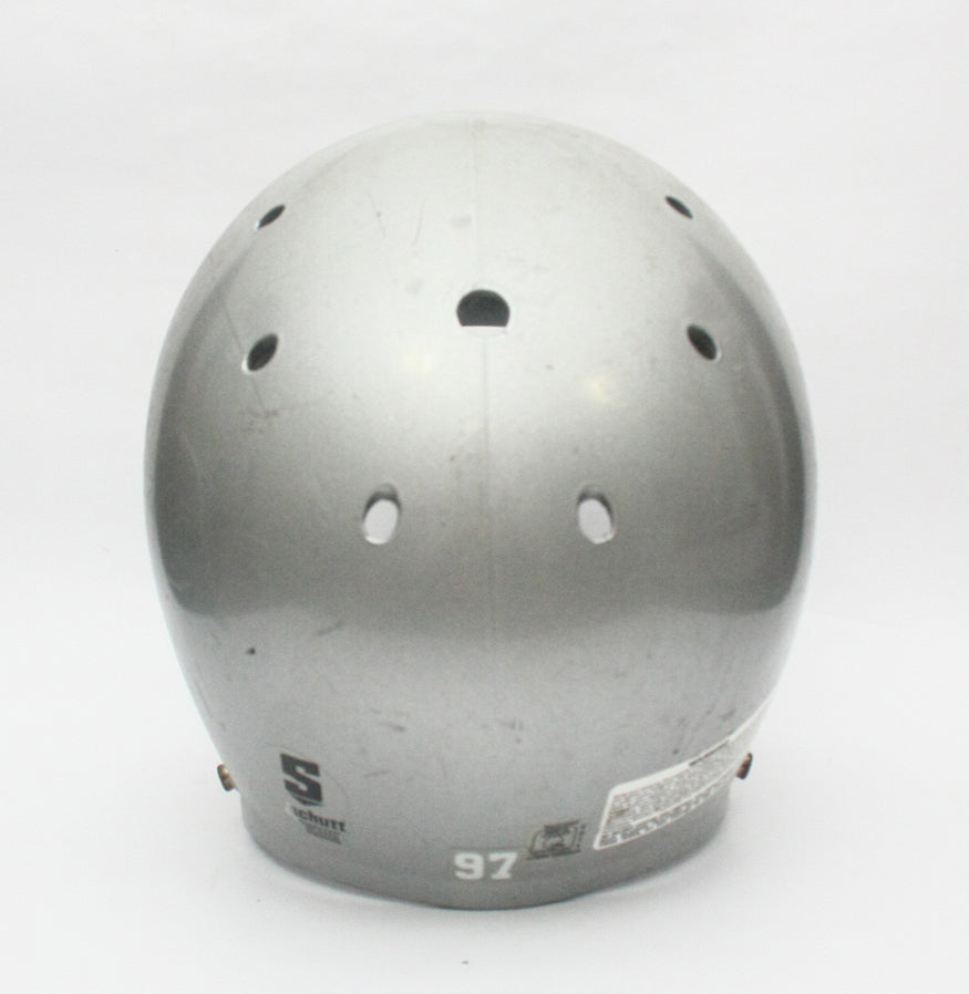 Game Used Schutt Air Advantage Football Helmet Medium Painted Silver Metallic - Shell Only