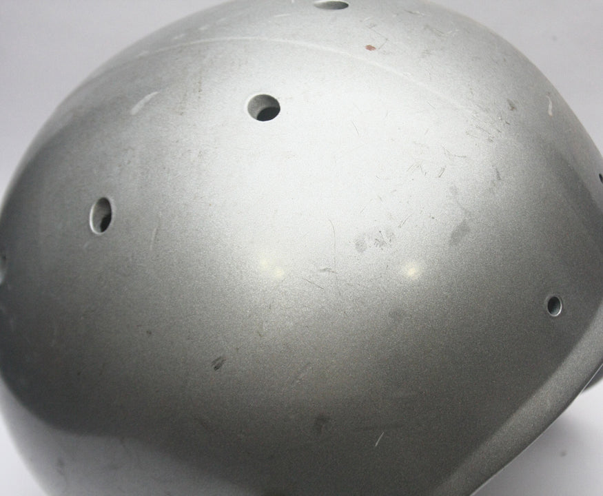 Game Used Schutt Air Advantage Football Helmet Medium Painted Silver Metallic - Shell Only