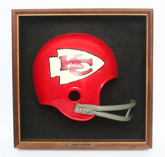 Vintage 1960s Riddell Kansas City Chiefs Football Helmet Plaque - Mint Condition