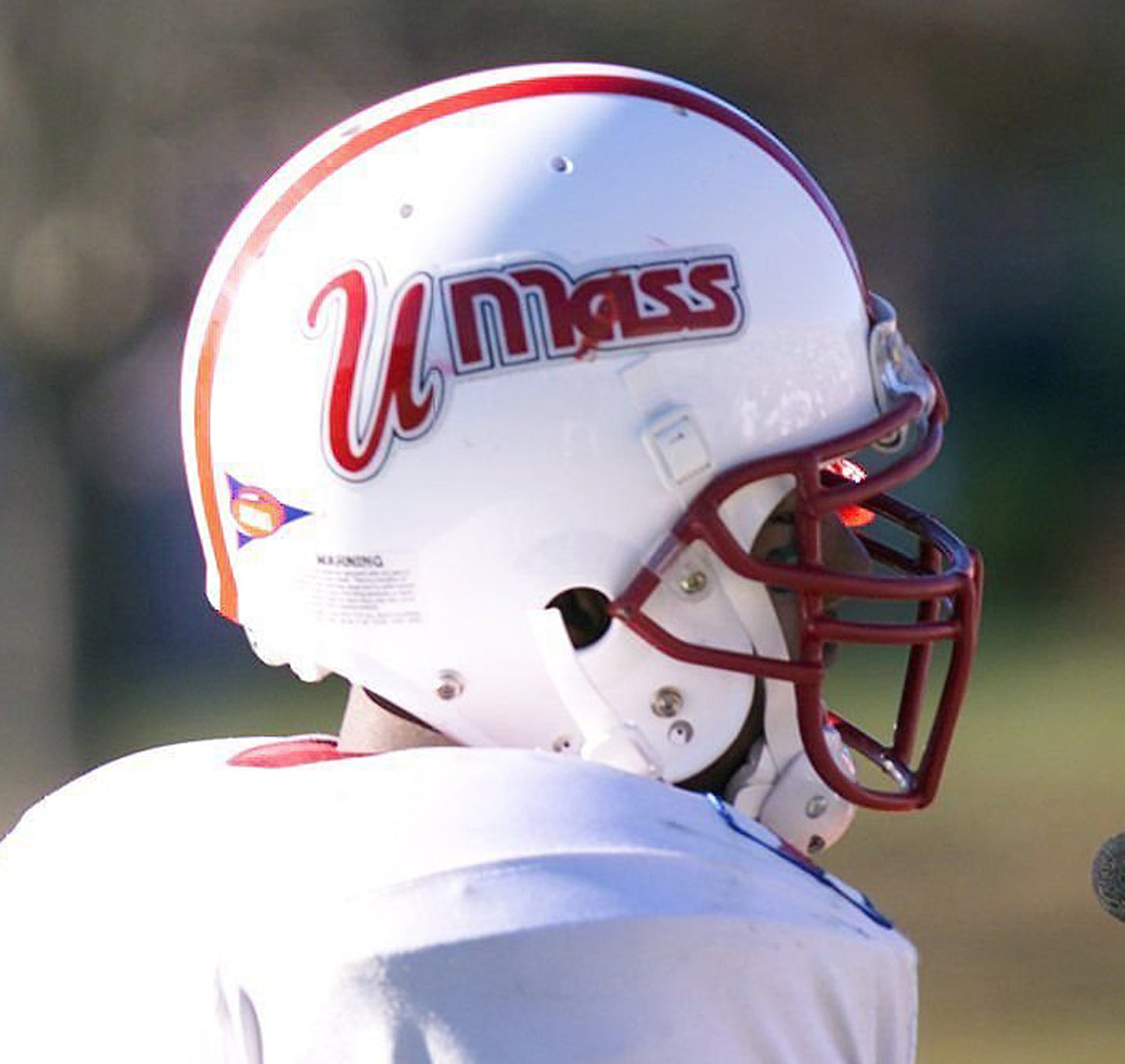 Game Used 1990s UMass Minutemen Riddell WD1 Football Helmet Size 7 3/4