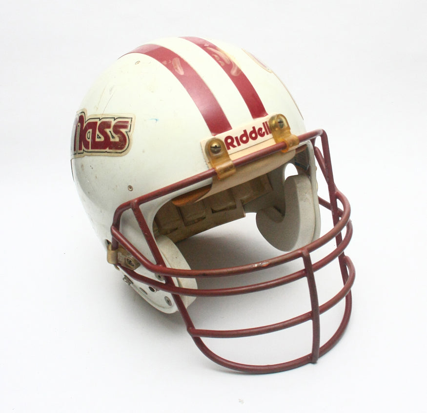 Game Used 1990s UMass Minutemen Riddell WD1 Football Helmet Size 7 3/4