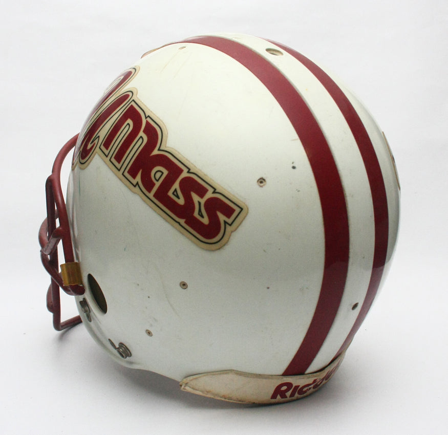 Game Used 1990s UMass Minutemen Riddell WD1 Football Helmet Size 7 3/4